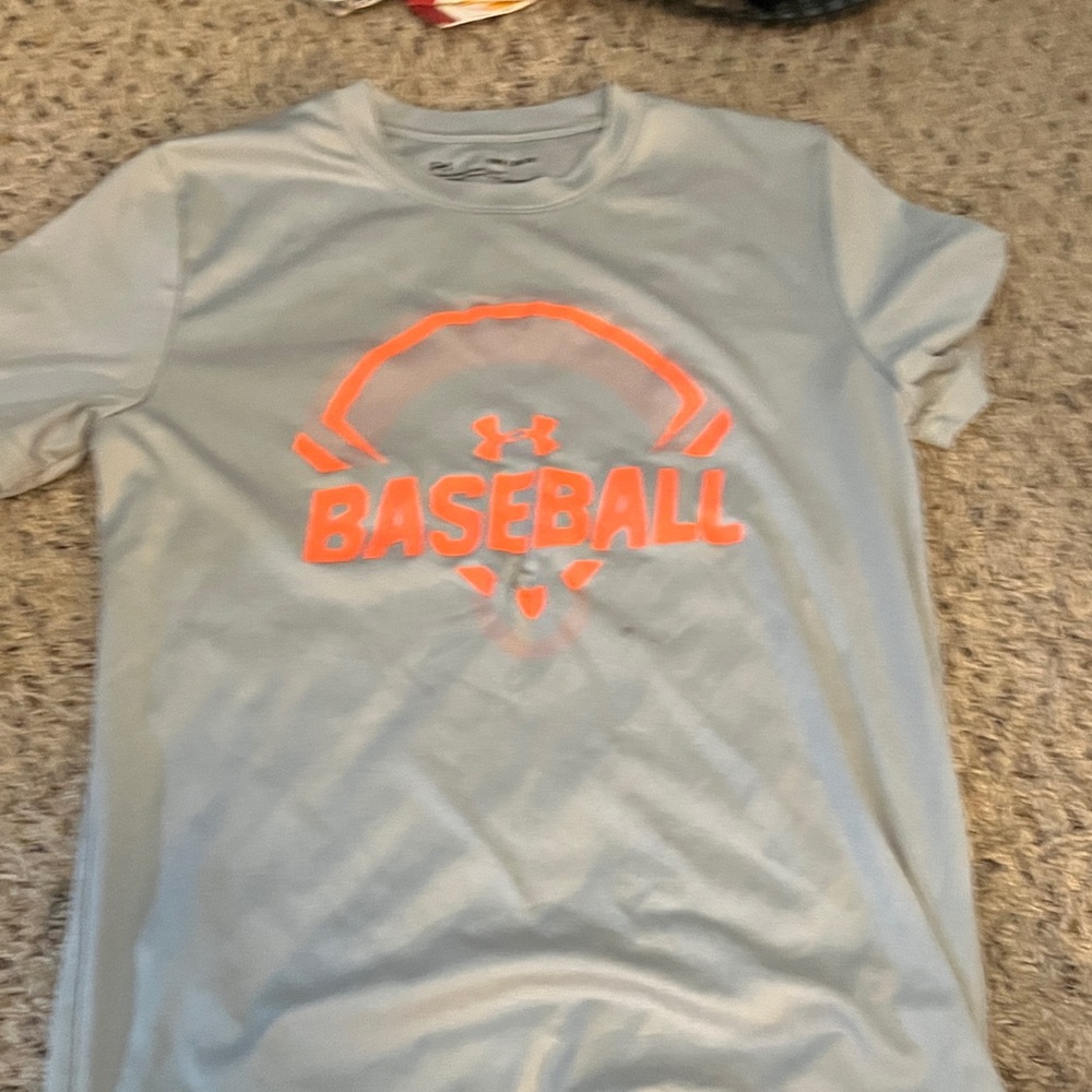 Under Armour Kids Light Gray Baseball Tee